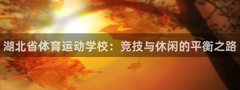 利记SBOBET网页版：湖北省体育运动学校：竞技与休闲的平衡